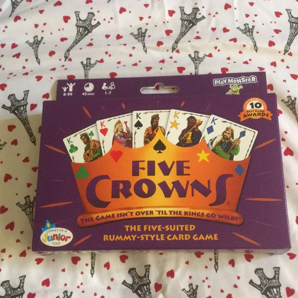 Five Crowns The 5 Suited Style Card Game That Is played W/An Extra Suit